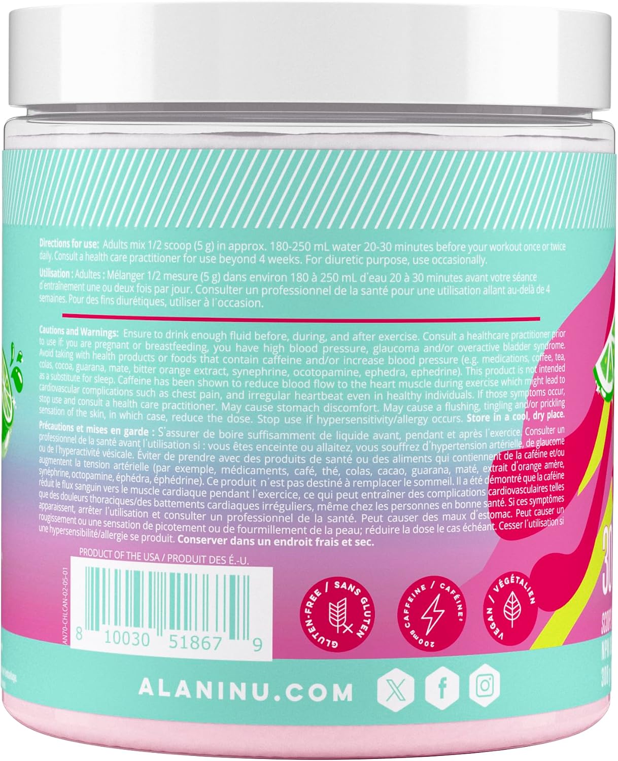 Alani Nu Pre Workout Powder | Amino Energy Boost | Endurance Supplement | Sugar Free | 100mg Caffeine | L-Theanine, Beta-Alanine, Citrulline | 30 Servings (Cherry Twist)