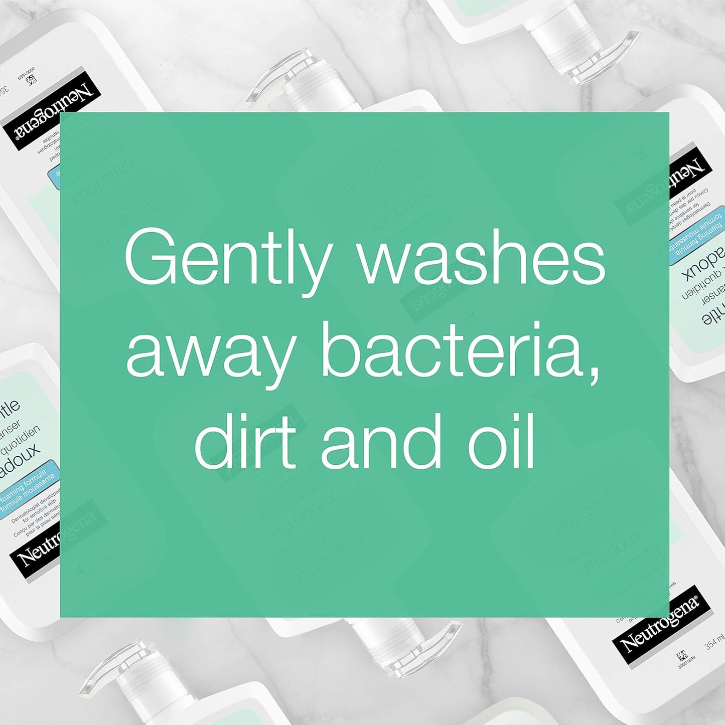 Neutrogena Ultra Gentle Daily Face Wash, Foaming Facial Cleanser, Fragrance Free, Pack of 2 (708 ml Total)