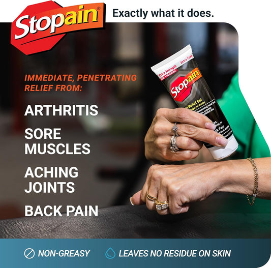 Stopain 强效止痛凝胶,快速缓解关节炎、肌肉酸痛、关节痛和背痛,不油腻