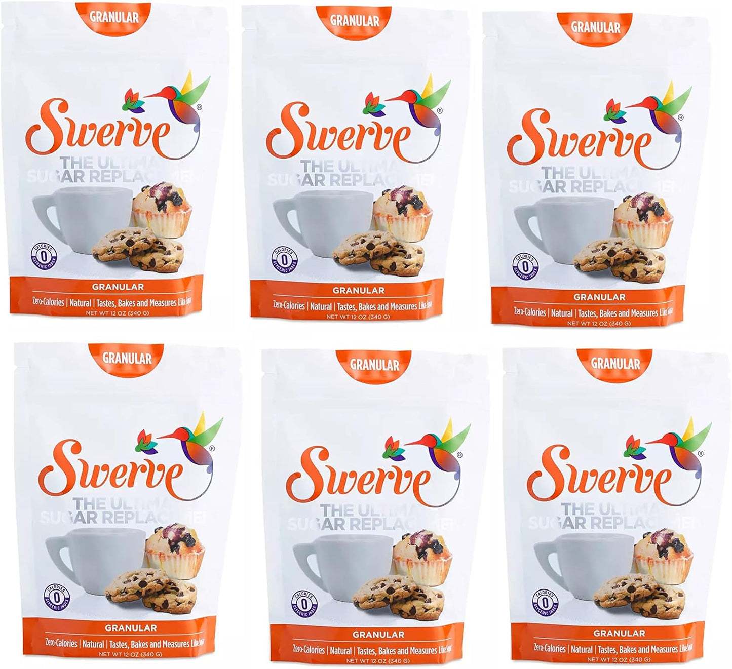 Swerve The Ultimate Sugar Replacement - Granular, 340 Grams, Pack of 6