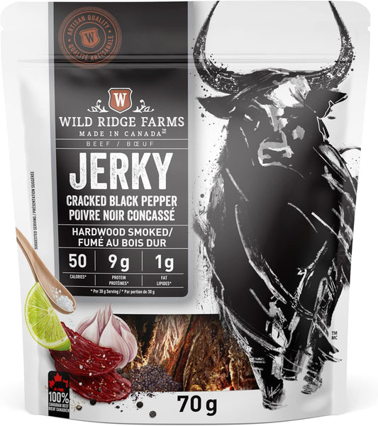 Wild Ridge Farms 碎黑胡椒牛肉干,硬木烟熏,加拿大制造