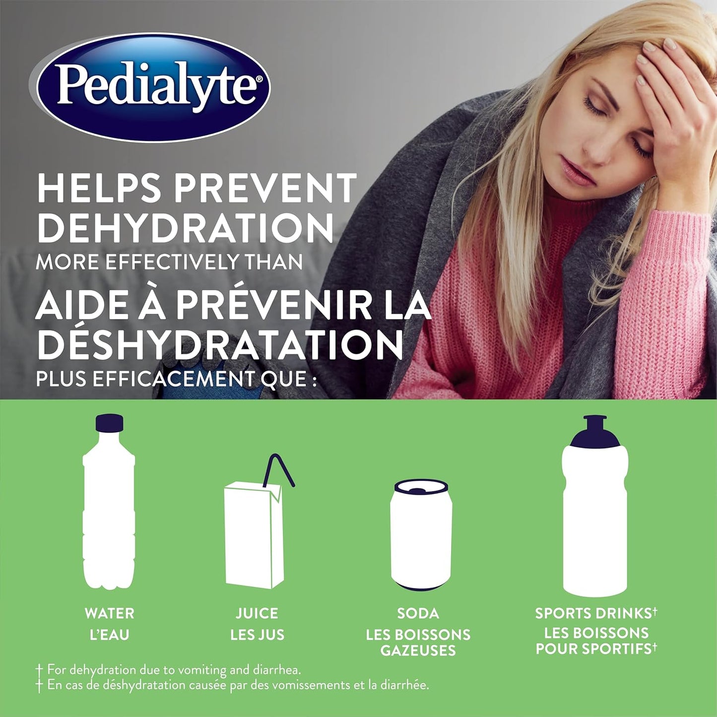 Pedialyte, Electrolyte Powder Sticks, Oral Rehydration Solution, Apple, 8 x 8.5 g, Electrolyte Powder Packets