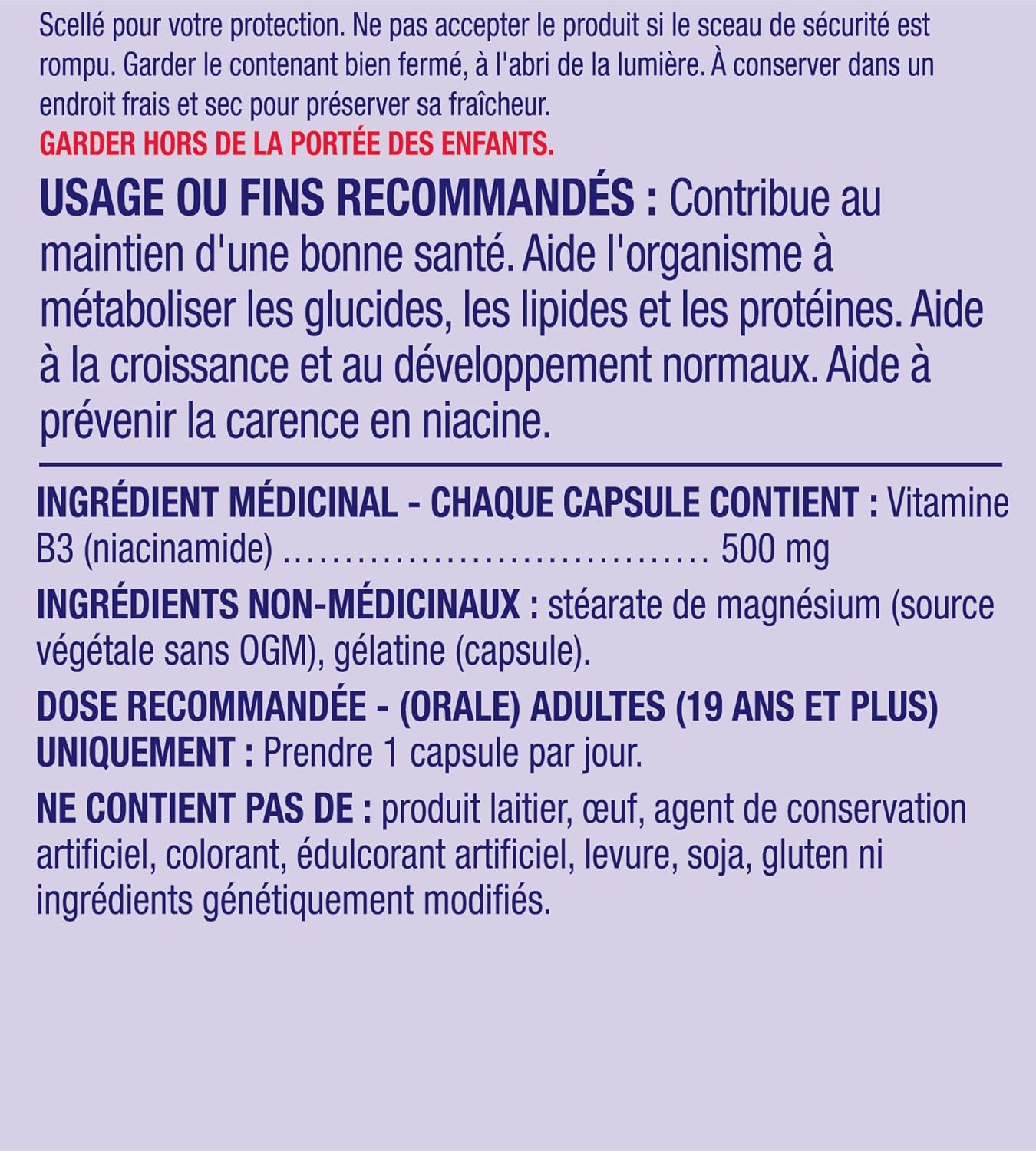 Westcoast Naturals 烟酰胺胶囊,500 毫克