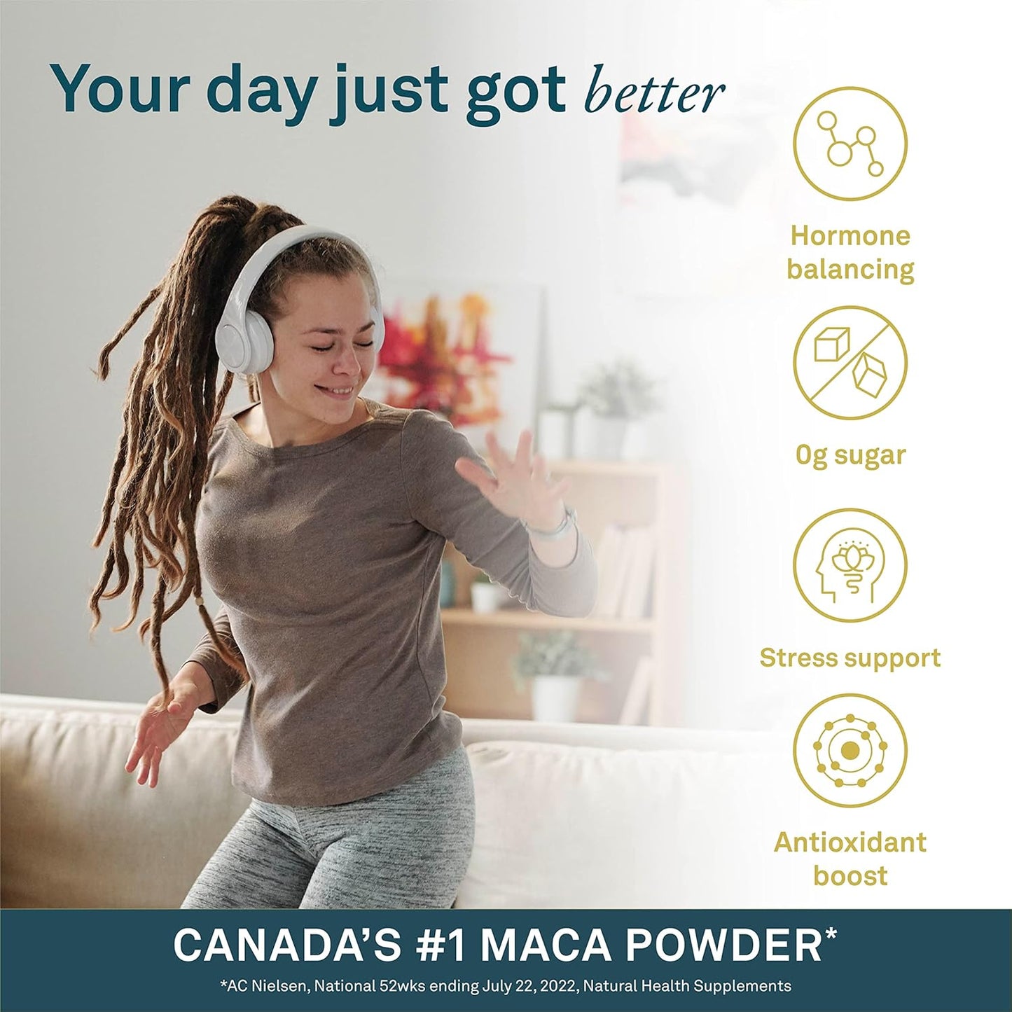 Organika Maca Certified Organic Powder- Gelatinized for High Bioavialability, Hormone Balance & Enhanced Collagen Peptides Protein Powder For Healthy Hair, Skin, Nails