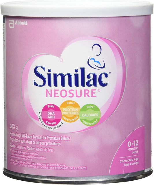 Similac Neosure 出院後嬰兒配方奶粉(適用於早產兒,最多 12 個月),粉紅色,363 克