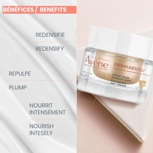 Eau Thermale Avène Dermabsolu DAY Eco-Refill Face Cream. Plumping & Redensifying Moisturizer with Pro-Ceramides and Vanilla Polyphenols, 50mL