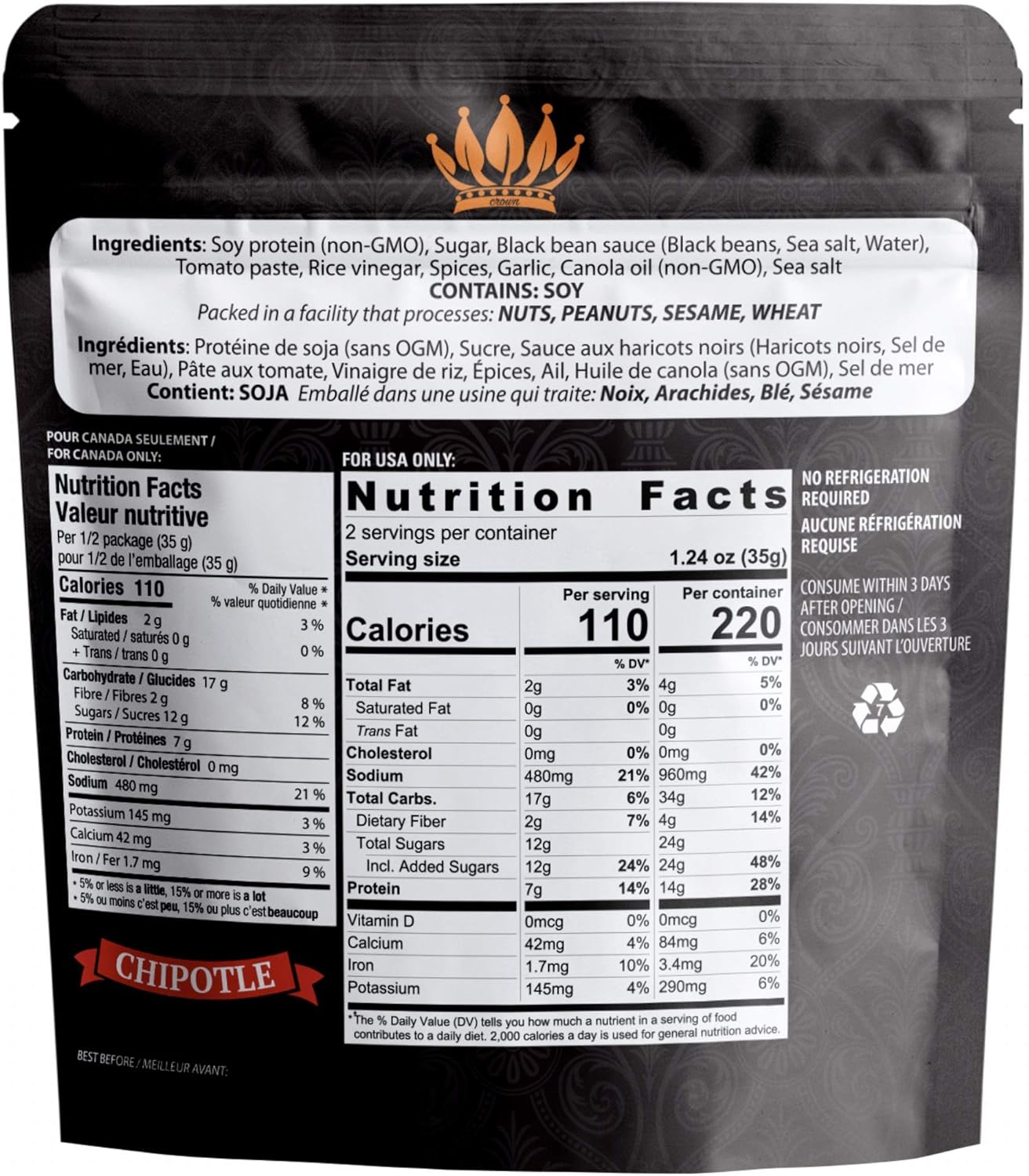 Noble Jerky – Vegan Jerky Snacks, 14g Plant Protein, Non-GMO, High-Protein, 70g Bags, 5-Pack Variety (Teriyaki, Chipotle, Original, 2 BBQ)