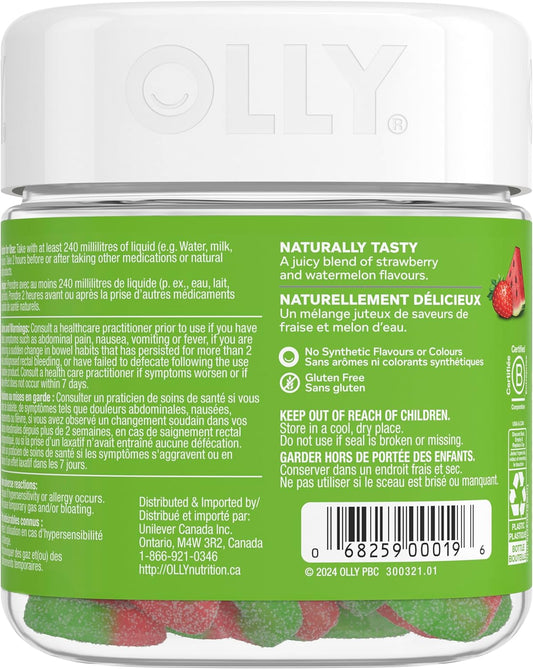 OLLY 纖維軟糖圈,5 克益生元纖維、FOS(低聚果糖)、消化支持、漿果甜瓜 50 粒