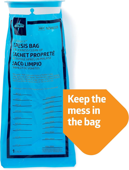 Medline Emesis Bags, Blue, 24 Count