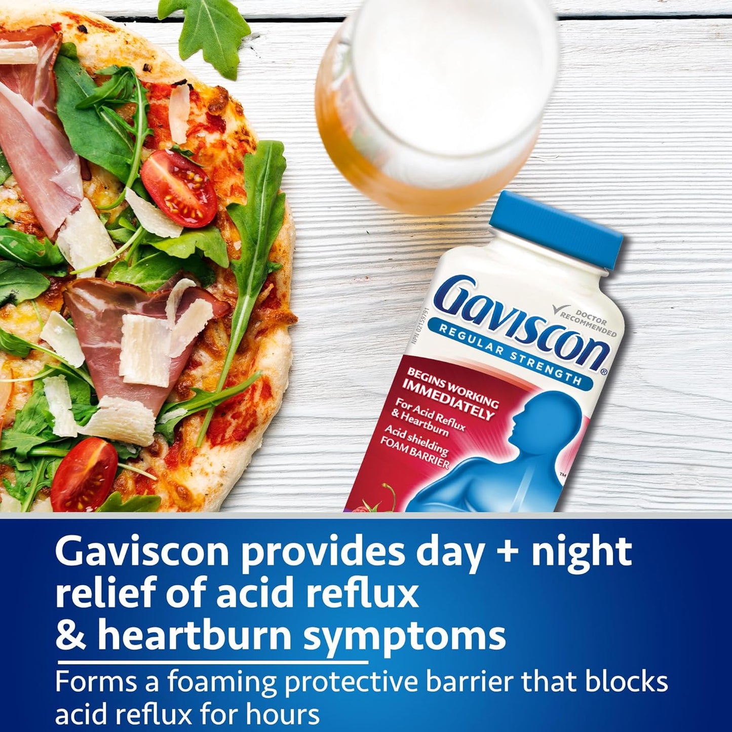 Gaviscon Regular Strength Tablets - 100 Count - Chewable Foaming Antacid Tablets for Day and Night Heartburn Relief, Acid Reflux and GERD Relief, Fruit Blend - Free of Aluminum, Lactose and Gluten