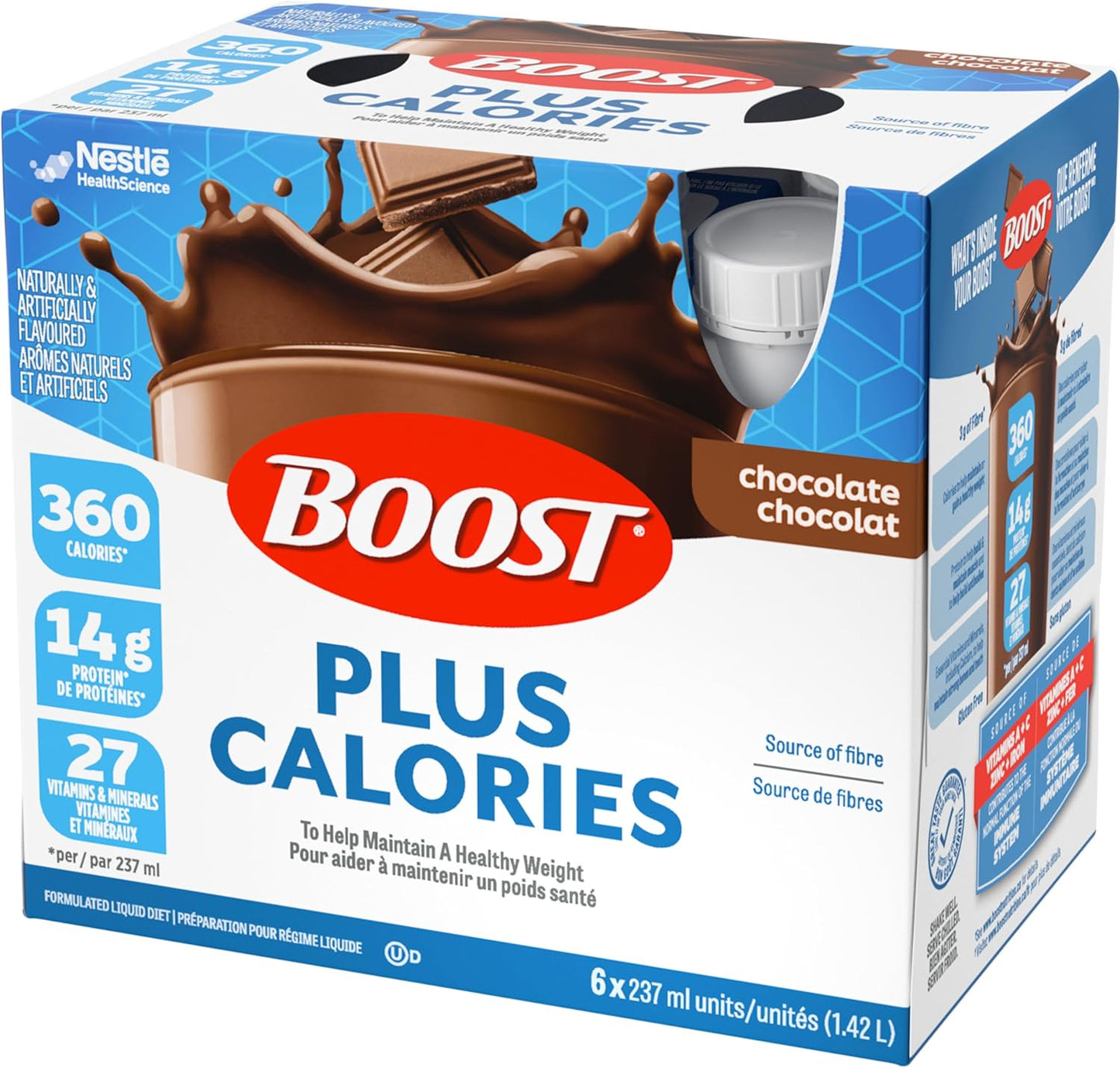 BOOST PLUS 全营养饮料 - 巧克力味,24 瓶,6.2 公斤