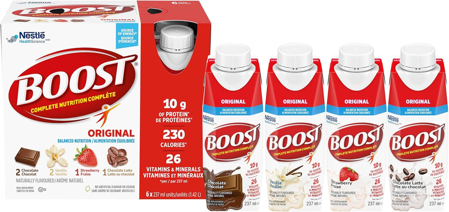 BOOST 水果味饮料桃子味(237 毫升,24 支)+ BOOST 原味代餐饮料(237 毫升,6 支装)