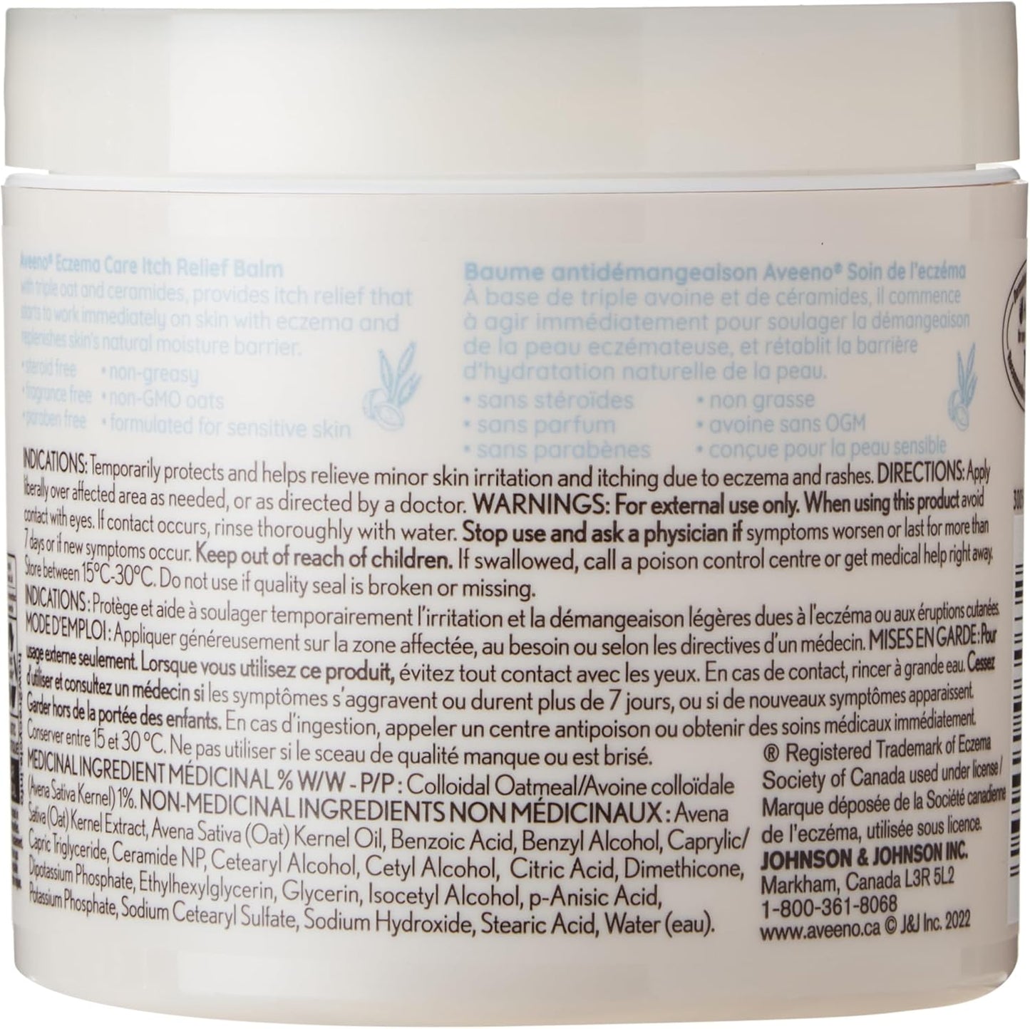 Aveeno 湿疹护理止痒膏,敏感肌肤适用,不含防腐剂,无香精,311 克