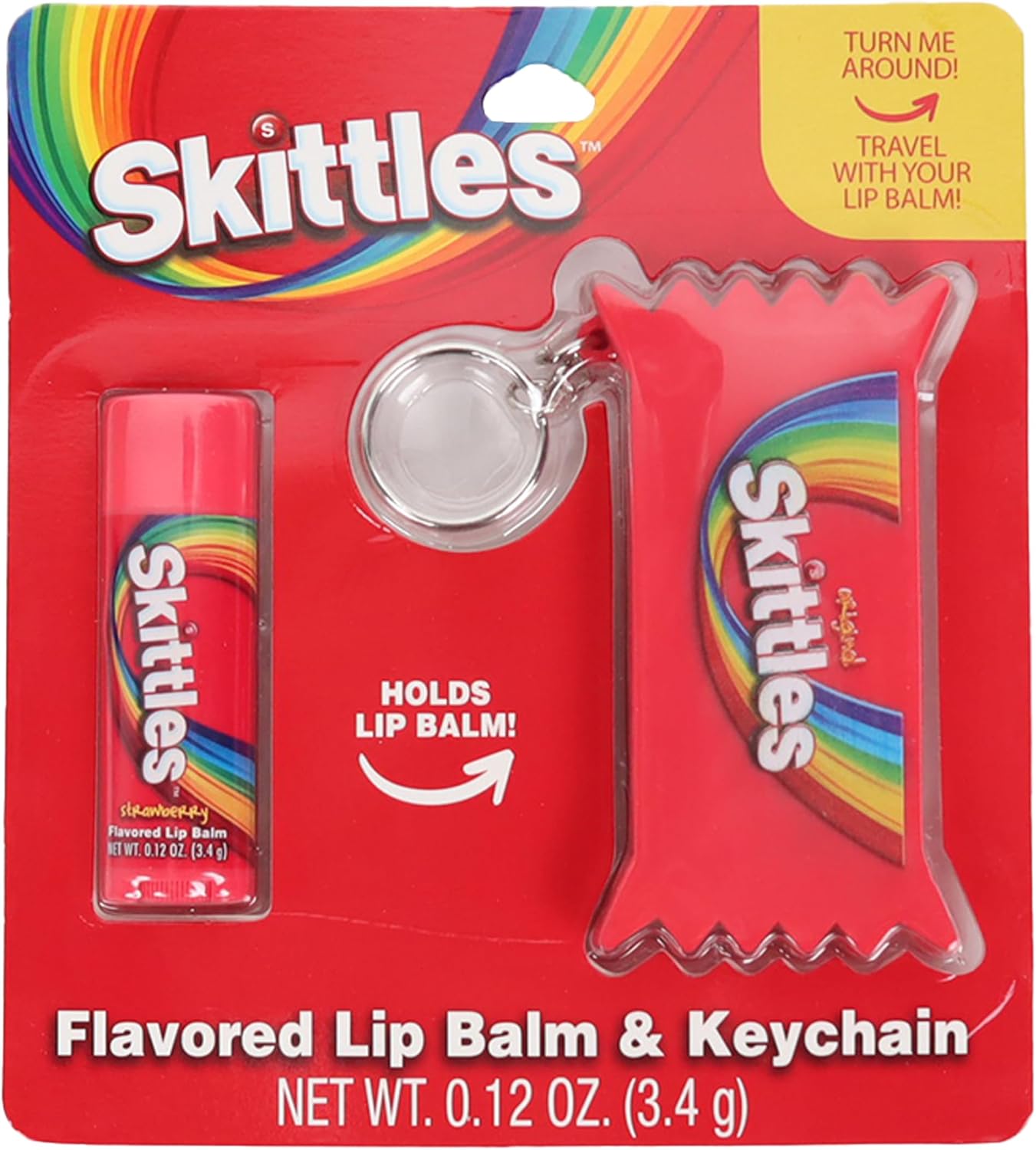 SKITTLES LIP BALM KEYCHAIN