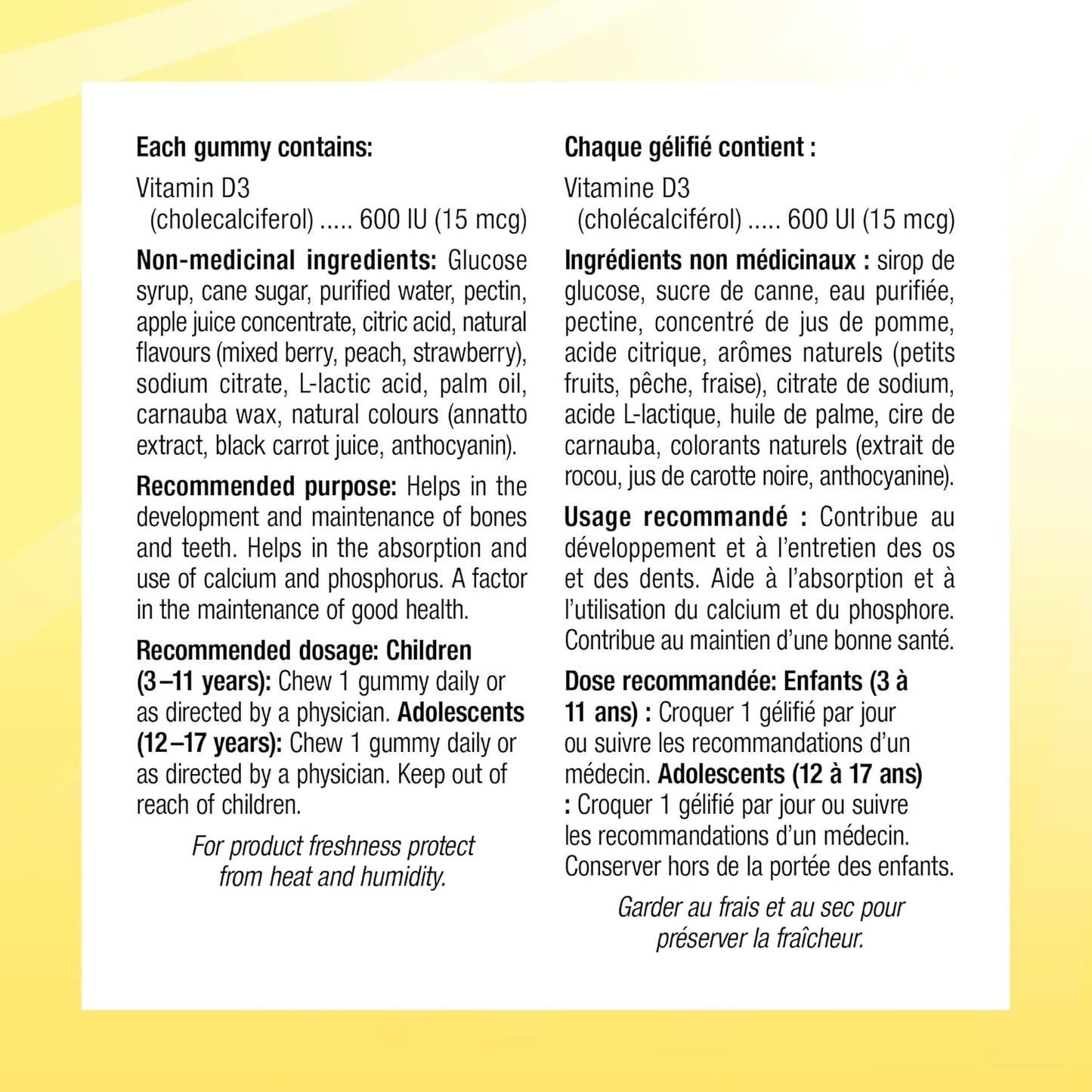 韦伯天然芝麻街每日阳光维生素 D3 儿童软糖,180 粒软糖,每粒含 600 国际单位维生素 D,适合 3 岁及以上儿童