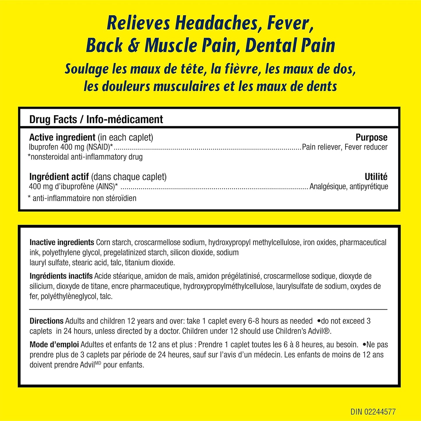 Advil Extra Strength Ibuprofen Pain Relief Caplets, Fast Acting Pain Relief for Migraine, Back, Neck, Joint, and Muscle Relief, 400mg (32 Count)