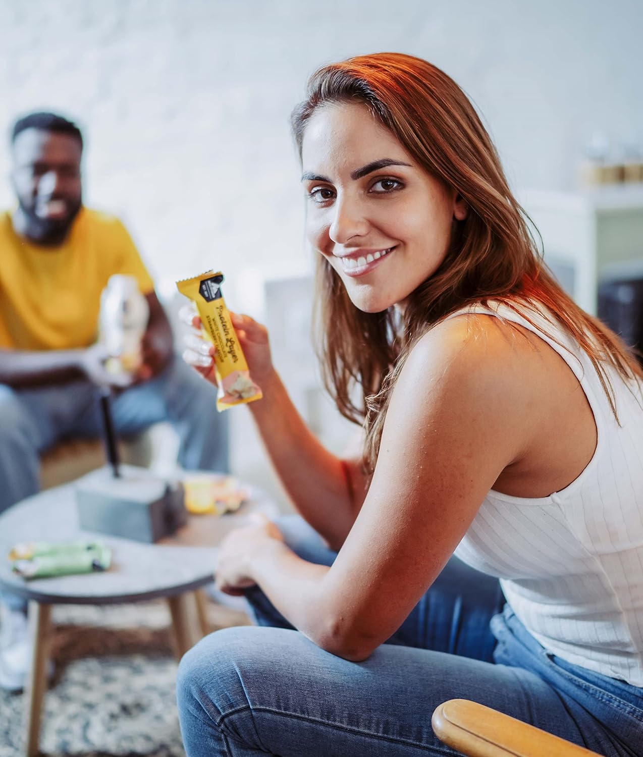 Multipower 蛋白層棒 - 白巧克力鹹杏仁口味 - 高蛋白多層零食 - 50 克(18 包)