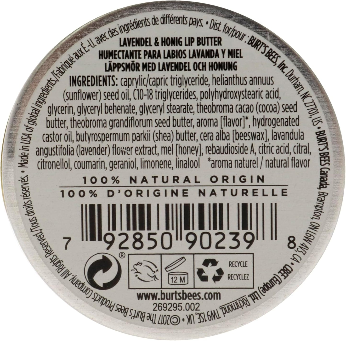 Burt's Bees 薰衣草蜂蜜润唇膏,礼品装 11.3 克