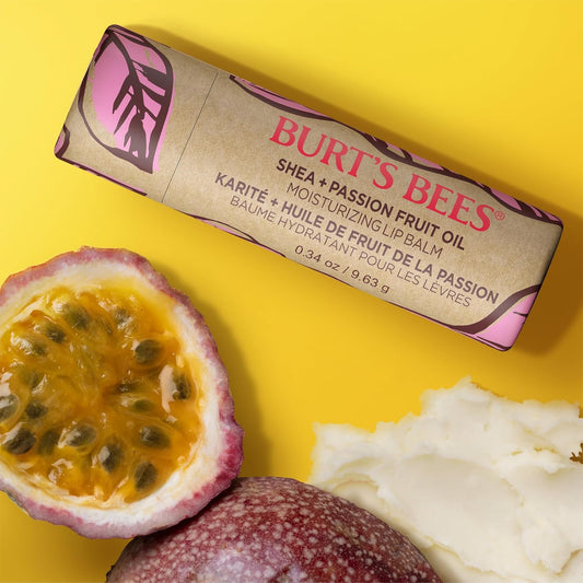 Burt's Bees 乳木果润唇膏,适用于干裂的嘴唇 | 调理唇部护理 | 唇部护理,令双唇柔软光滑,1 支装 - 百香果油