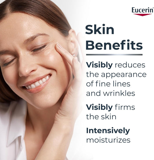 Eucerin Anti Wrinkle Firming Day Care Hyaluronic Acid Moisturizer for Face, Anti Aging Face Cream for Women Visibly Reduces the Look of Fine Lines & Wrinkles, All Skin Types, 50mL Jar