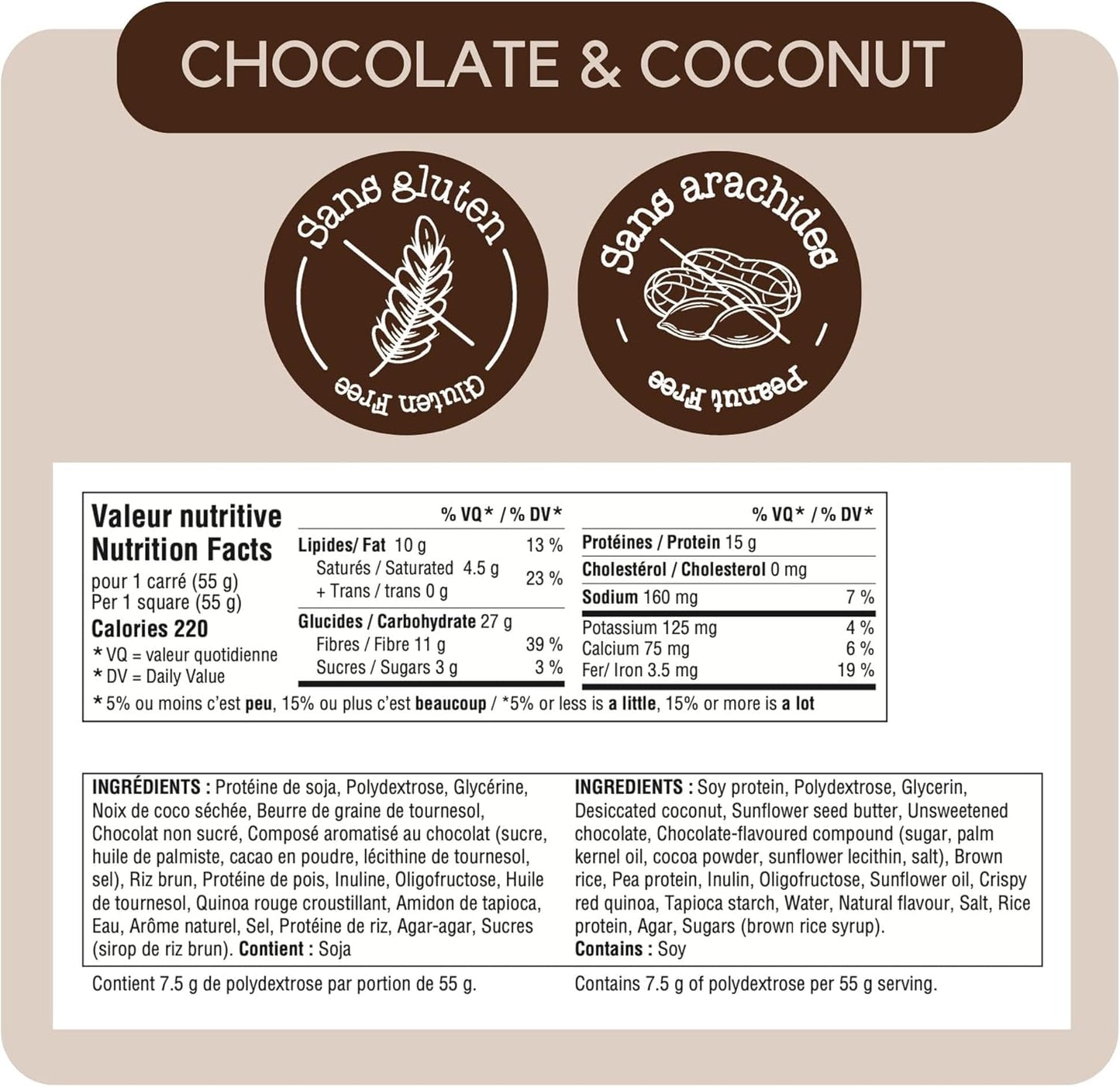 GoKrisp, Energy Square by Jimmy Sevigny, 15 gr Protein Pastry, Tasty Chocolate and Coconut, High Protein Snacks, Nut & Peanut Free, Gluten Free, (12-Pack)