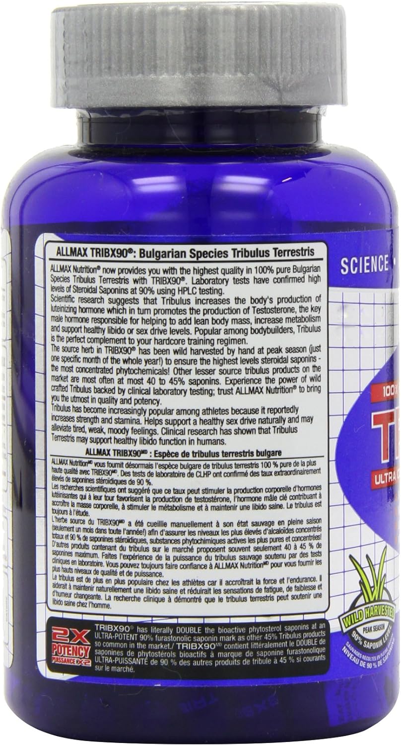 ALLMAX Nutrition Tribx90 100% 纯蒺藜,90 粒