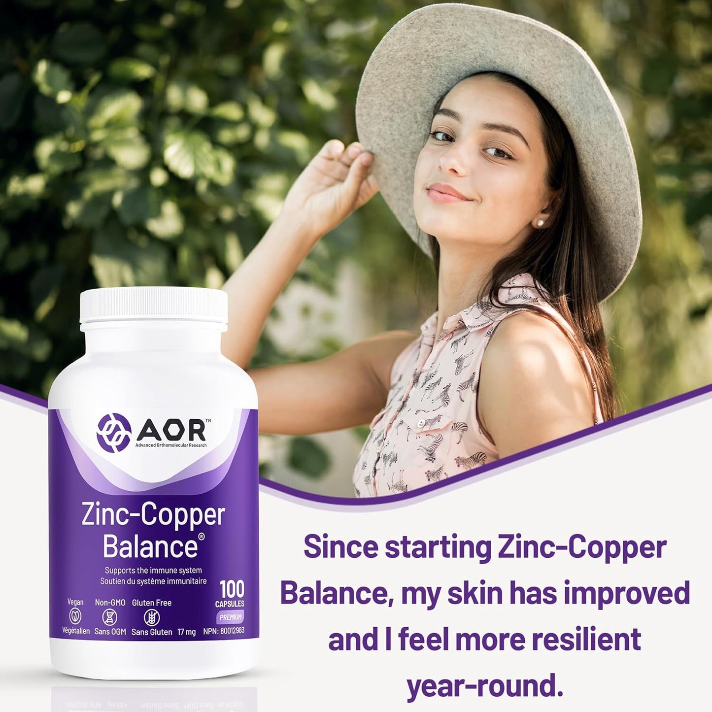 AOR - 锌铜平衡胶囊 100 粒,100 天供应量 - 两种关键矿物质的均衡比例,有益于整体健康 - 柠檬酸锌和铜补充剂 - 男士理想选择