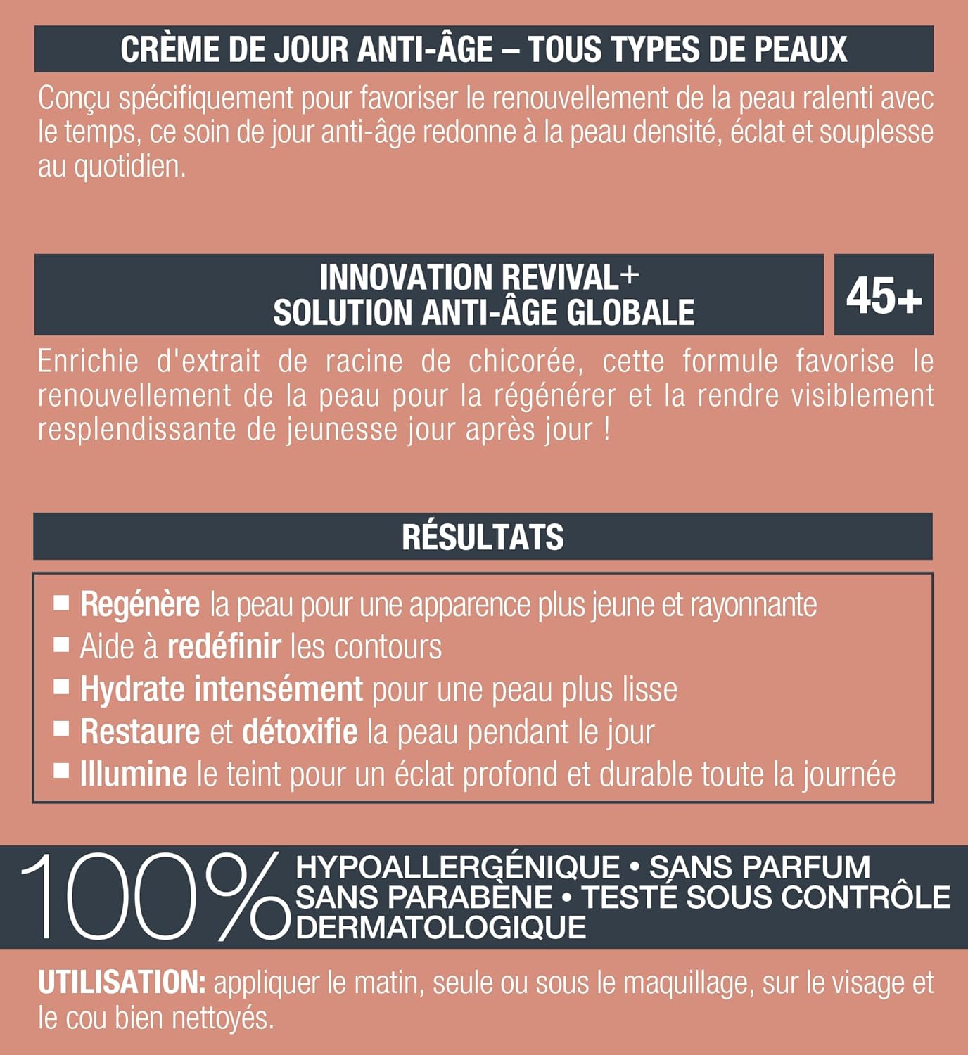 Marcelle Revival+ Skin Renewal Anti-Aging Day Cream, All Skin Types, 45+, Redensifying, Moisturizing & Smoothing, Cruelty-Free, Hypoallergenic, Paraben-Free, Fragrance-Free, Oil-Free, 50 mL