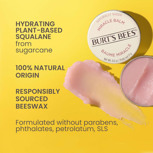 Burt's Bees 100% Natural Origin Goodness Glows Miracle Balm, softens Dry Skin -17g Tin, 1 Count