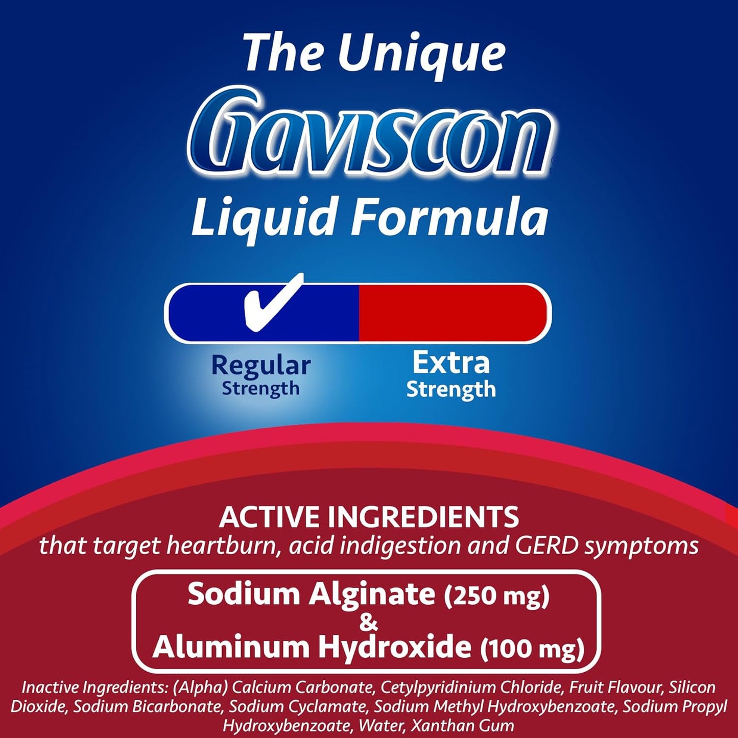 Gaviscon Liquid Regular Strength Antacid - 600 ml - Antacid Liquid for Day and Night Heartburn Relief, Acid Reflux and GERD Relief, Fruit Blend - Free of Aluminum, Lactose and Gluten