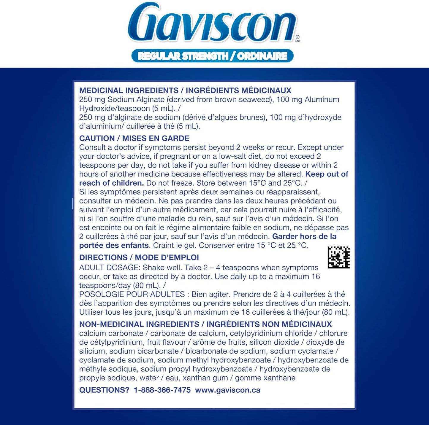 Gaviscon Liquid Regular Strength Antacid - 600 ml - Antacid Liquid for Day and Night Heartburn Relief, Acid Reflux and GERD Relief, Fruit Blend - Free of Aluminum, Lactose and Gluten