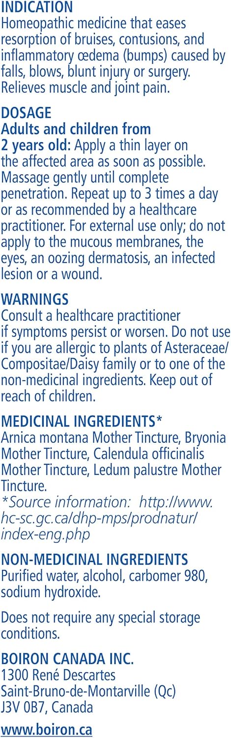 Boiron Arnicare 瘀傷凝膠,天然舒緩瘀傷,緩解疼痛、腫塊、水腫和腫脹 - 不油膩、無香,2x 45g