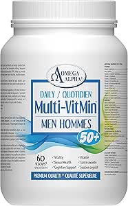 Omega Alpha Daily Multi-VitMin Men 50+ - Multi-vitamin and multi-mineral supplement-60 Caps