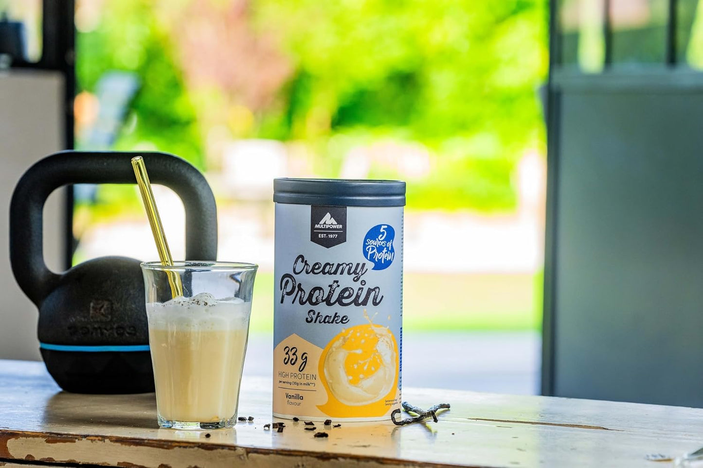 Multipower Creamy Protein Powder — Vanilla, 420g | Creamy Shake Mix, Whey & Milk Protein Blend, Easy-Mix Post-Workout Protein