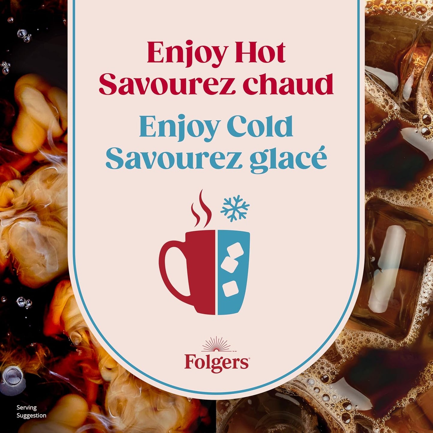 Folgers 速溶咖啡包,适用于热饮或冷饮混合饮料,速溶经典中度烘焙咖啡,7 包(12 包)