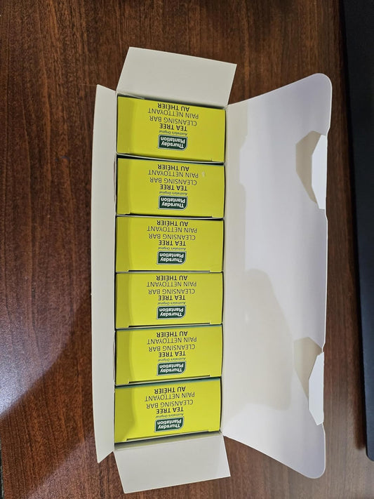 Thursday Plantation Tea Tree Cleansing Bar - Gentle Soap with Pure Tea Tree Oil & Crushed Leaves for Face, Body & Hands - Deep Cleanser for Skin - 95g (6-Pack)