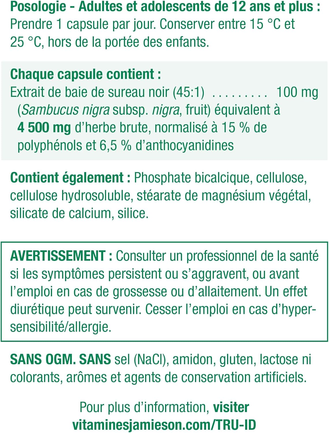 Jamieson 紫錐菊 4,000 毫克和黑接骨木果