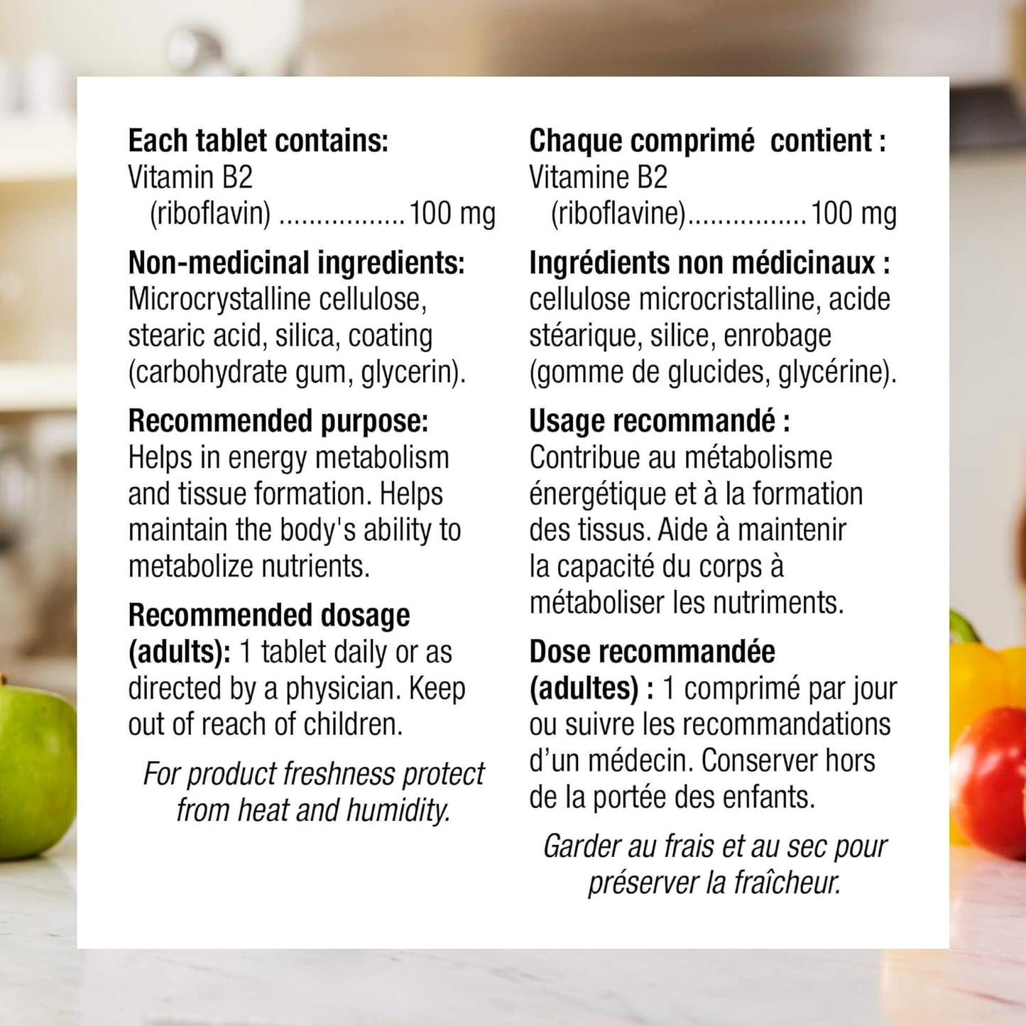 Webber Naturals 维生素 B2 核黄素 100 毫克,120 片,支持能量代谢,纯素