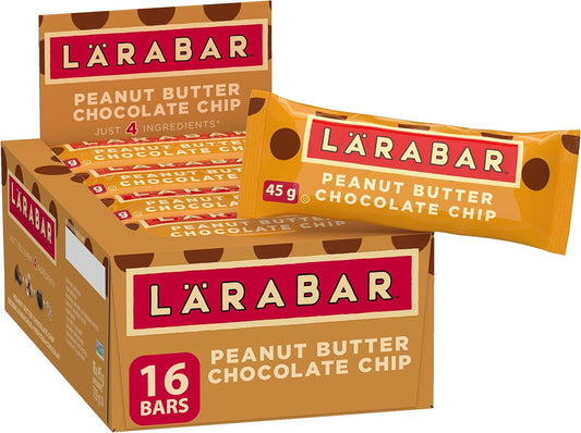 Larabar Gluten Free Peanut Butter Chocolate Chip Fruit and Nut Energy Bar, 16-Count, 720 Gram & Gluten Free Chocolate Brownie Fruit and Nut Energy Bar, 16-Count, 720 Gram