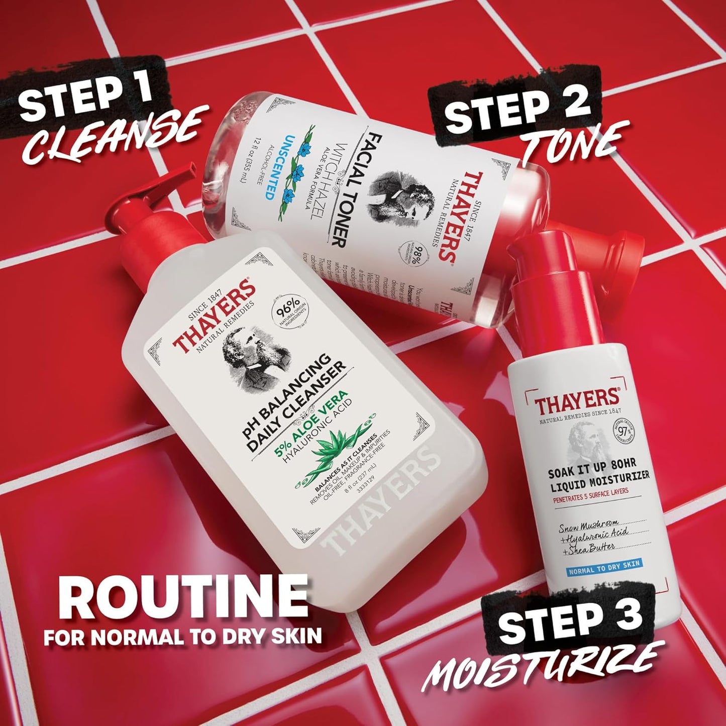 THAYERS Soak It Up 80HR 液體保濕霜,含透明質酸和雪蘑菇,經皮膚科醫生測試,適合中性至乾性皮膚,輕盈配方,75 毫升