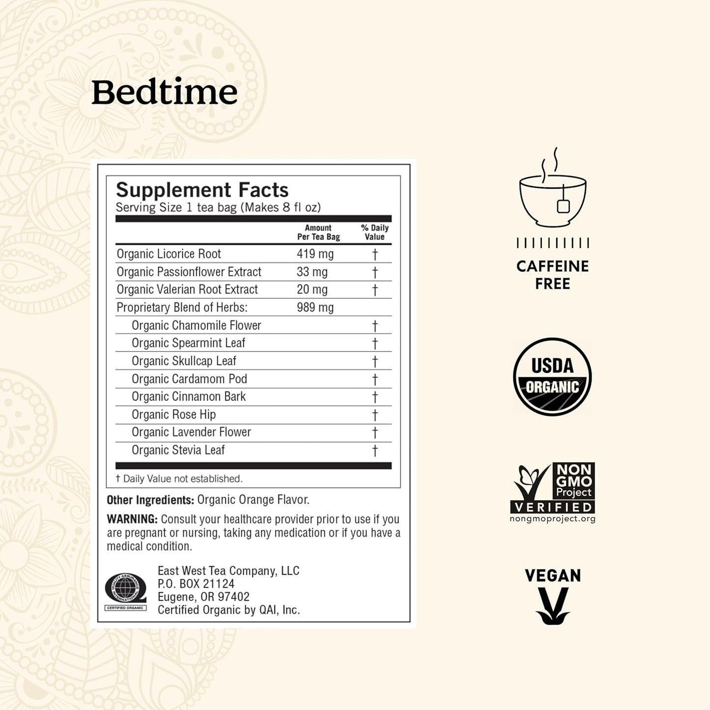 Yogi Tea Organic Bedtime - Herbal Supplement, 16 Count per Box (Pack of 6), Bedtime Herbal Tea, 96 Count