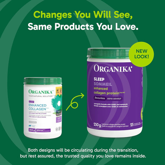 Organika 增強膠原蛋白睡眠 - 含 100 毫克 Gaba 和 3 克褪黑激素 - 深度安寧睡眠 - 250 克