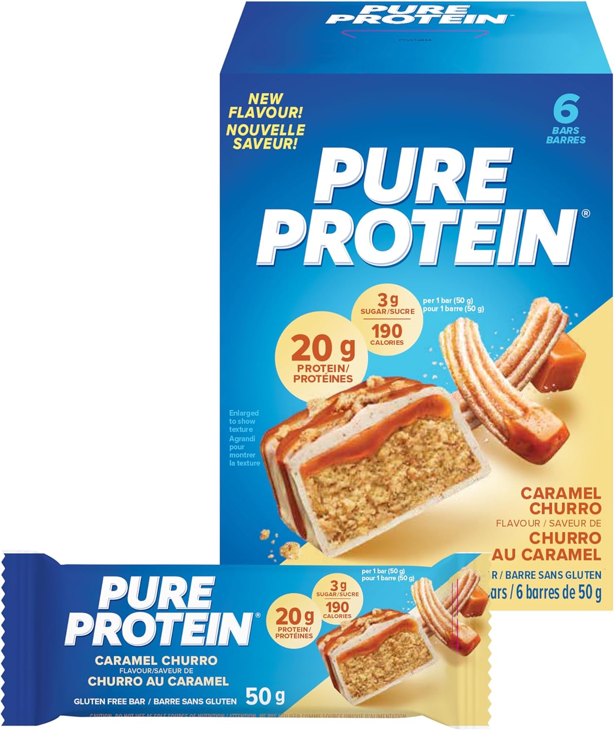 Pure Protein Whey Protein Powder - High Protein, Low Sugar, Gluten Free - Fast-Acting Formula & Bars - Nutritious, Gluten Free protein bar, made with Whey protein blend - low sugar