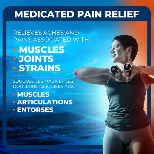 冰热药用加大号止痛贴,大号贴片,用于暂时缓解关节炎、腰痛、背痛和肌肉疼痛,薄荷醇 5%,3 片