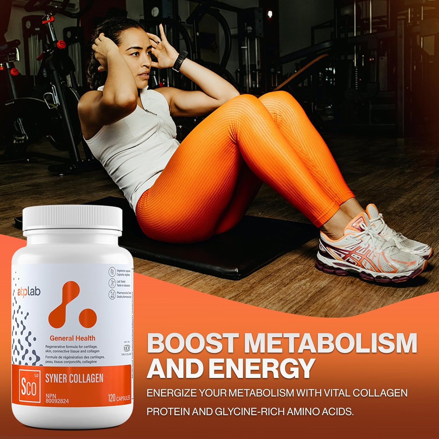 ATP LAB - Syner 胶原蛋白 120 粒胶囊 20 天用量 - 胶原蛋白补充剂胶囊 - 关节健康 - 膝关节疼痛缓解补充剂 - 软骨修复补充剂