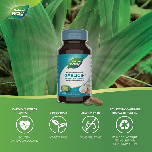 Nature's Way 大蒜素 – 心血管健康支持 – 上呼吸道感染支持 – 大蒜 – 90 片素食片