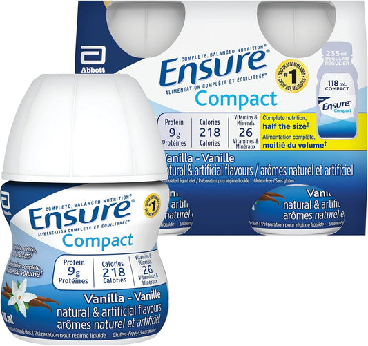 Ensure Compact, Complete Balanced Nutrition In Half The Size, Vanilla, 4x118 mL, 9g Protein Drink