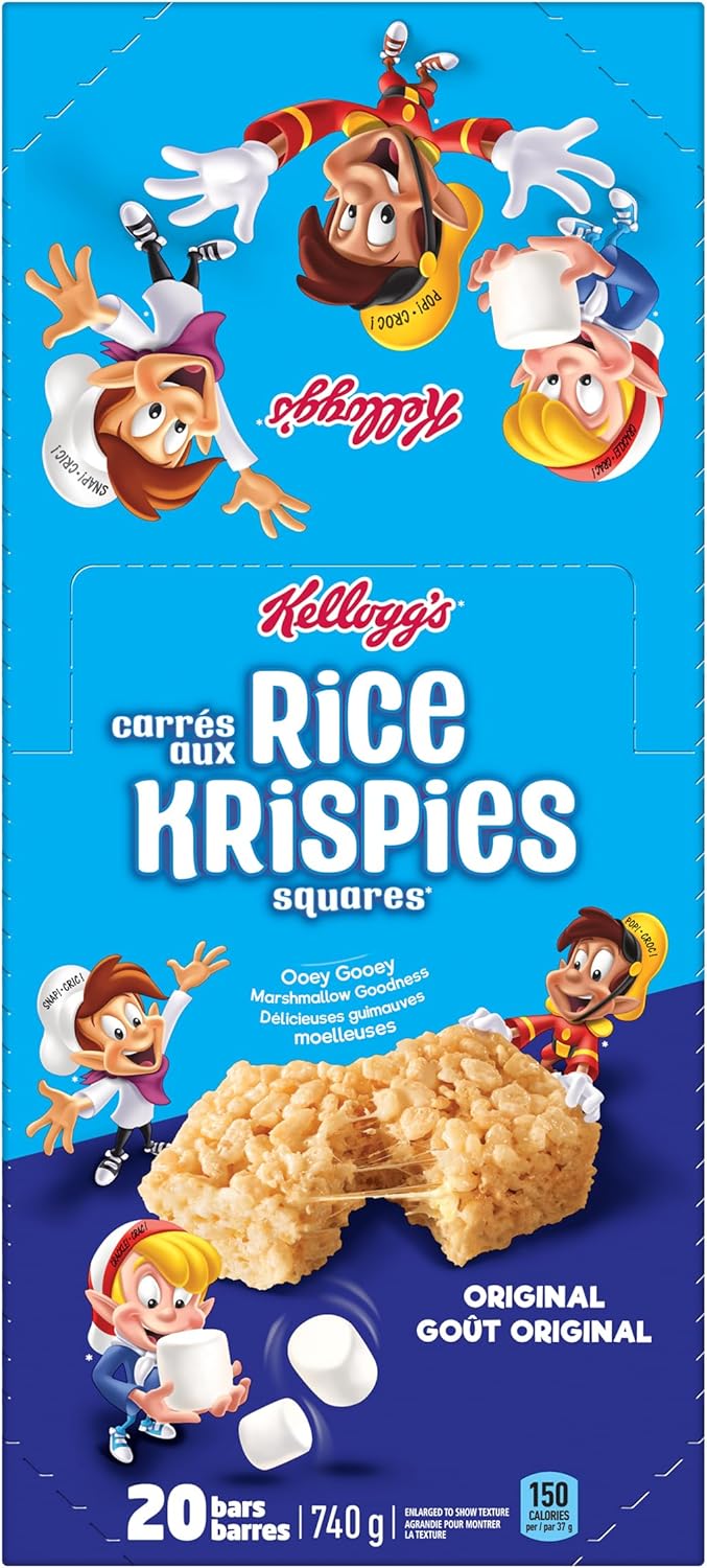 Kellogg's Rice Krispies Square Bars 740g Jumbo Pack-Original, 20 Cereal Bars