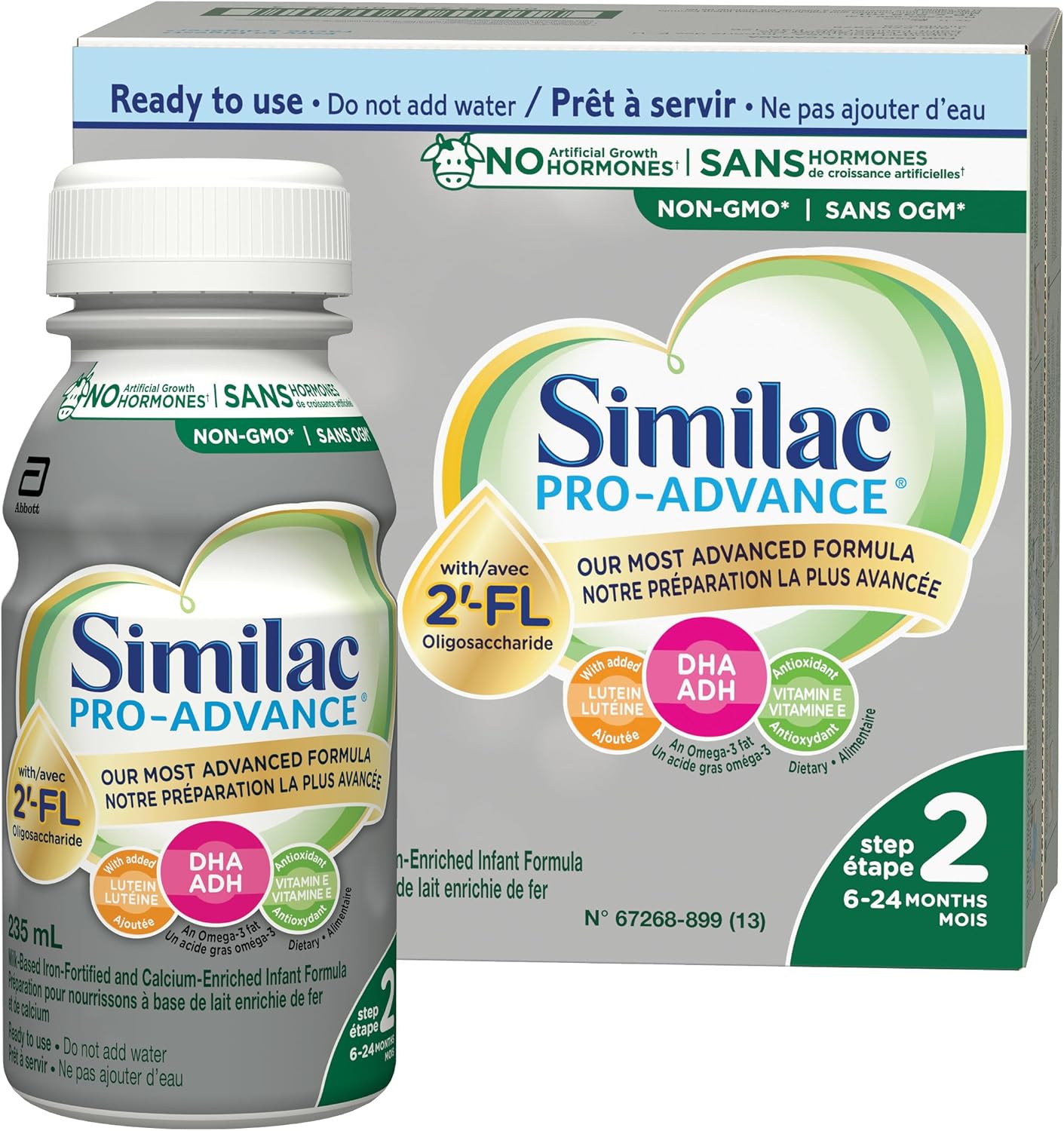 Similac Pro-Advance® 2 段嬰兒配方奶粉,6-24 個月適用,含 2'-FL。免疫支持創新:2'-FL,即食,16x235 毫升,(包裝可能有所不同)