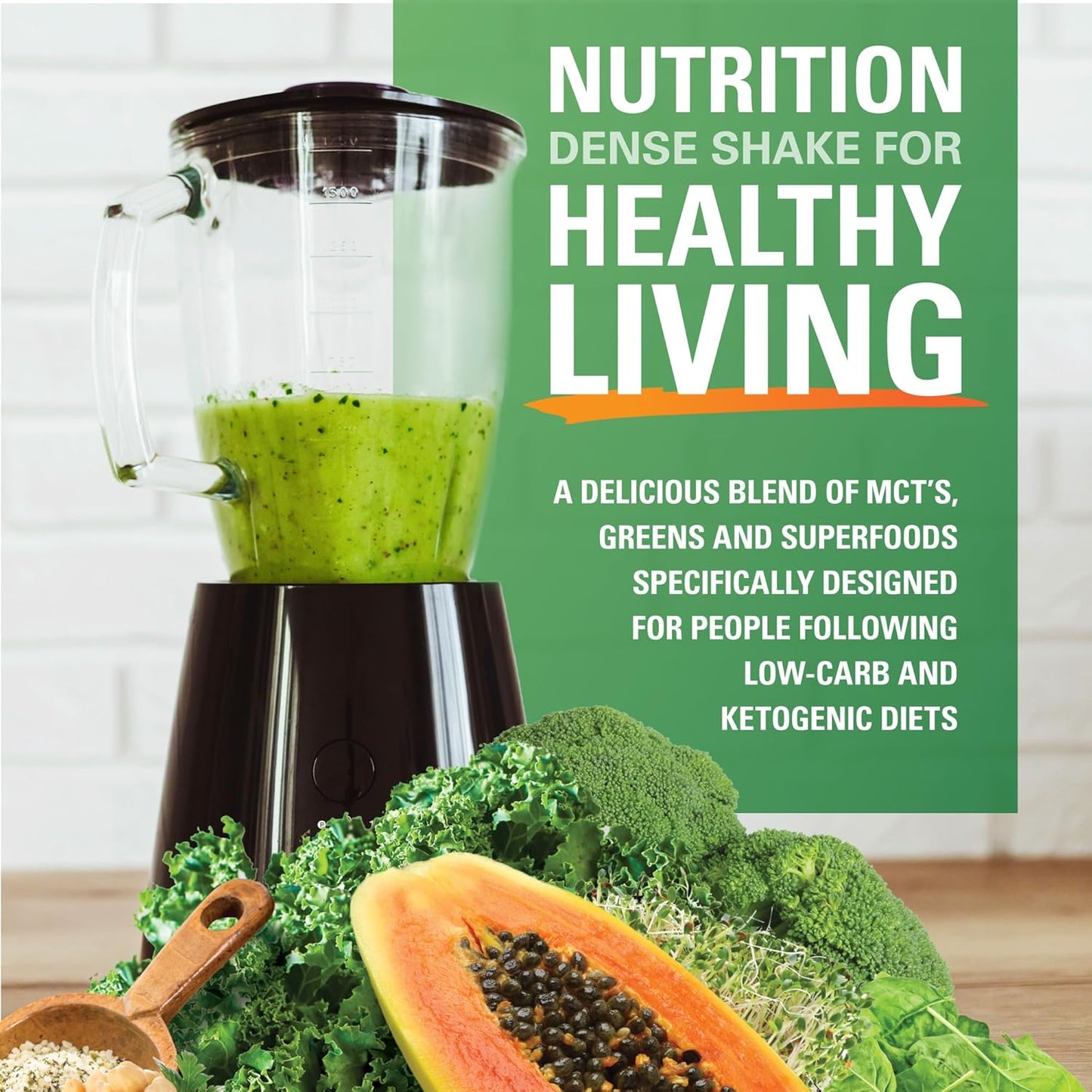 純素純酮綠葉蔬菜,含 MCT 和益生菌 - 香草味,15 種超級食物,22 種維生素,營養豐富的混合物,水果、綠葉蔬菜和蔬菜,0 克糖,無麩質 - 24 份